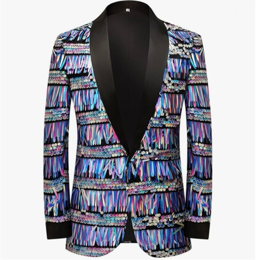 Iridescent Sequin Party Blazer